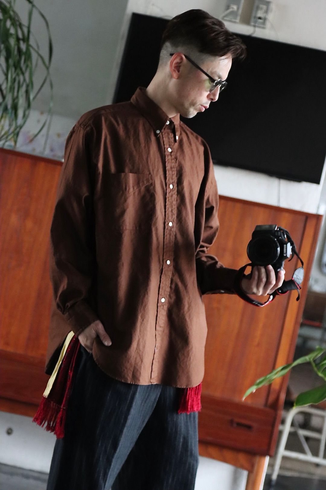 A.PRESSE BD Oxford Shirt(22SAP-02-05H)BROWN style | 2200 | MARK