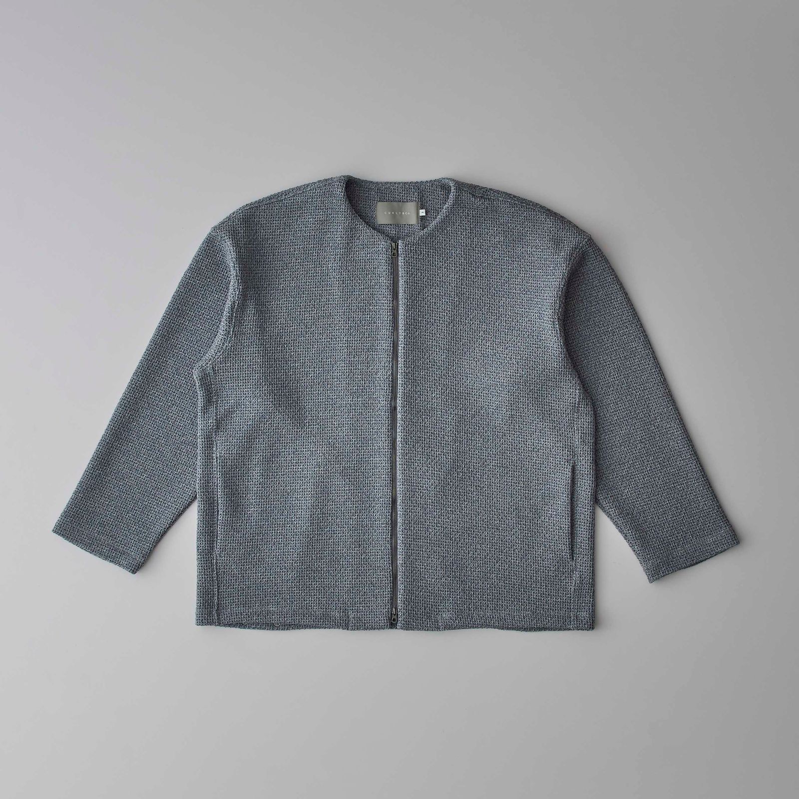 CURLY&Co. - HONEYCOMB KNIT ZIP-UP CARDIGAN | M.GRAY | カーディガン