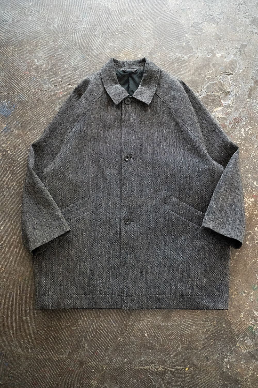 STILL BY HAND - 【23SS】リネン×シルクステンカラーハーフコート