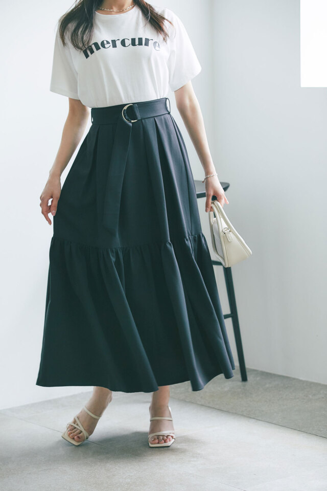 Nanaさん着用】ウエストタックティアードスカート