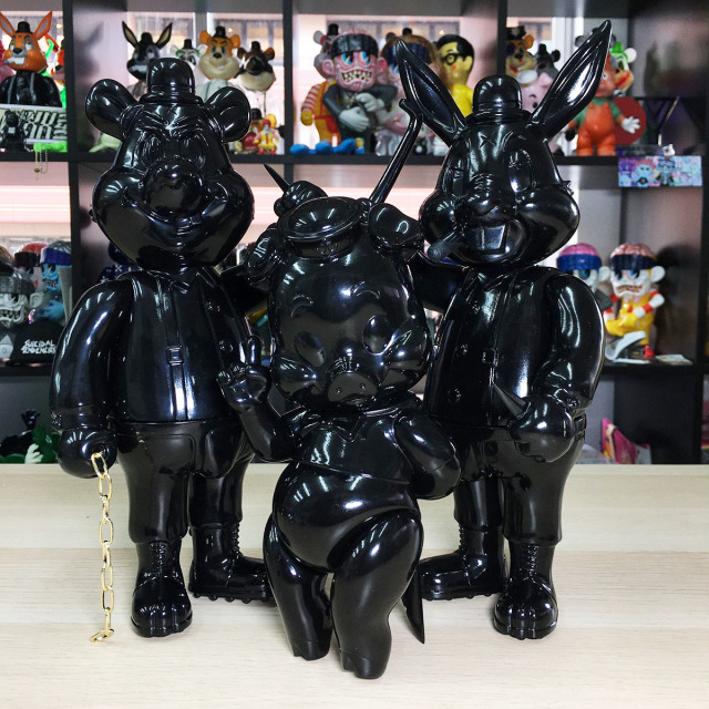 Frank Kozik x BlackBook Toy:Piggums, Lil Alex, Dim Ninja edition
