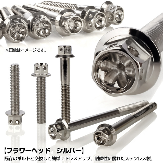 エンジンカバー ボルトセット GPZ1100 ZZR1100 26本セット フラワー