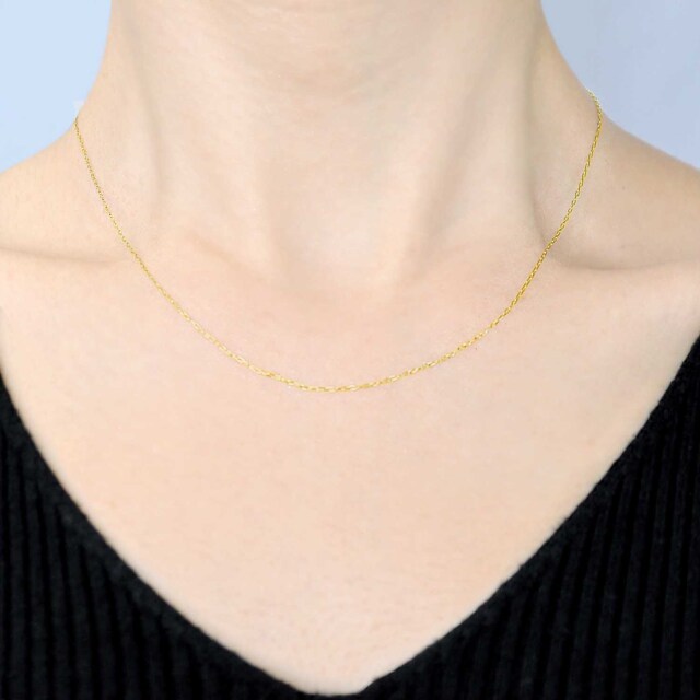 ネックレス チェーン あずきチェーン K18 ゴールド 18金 lc70-0002-yg