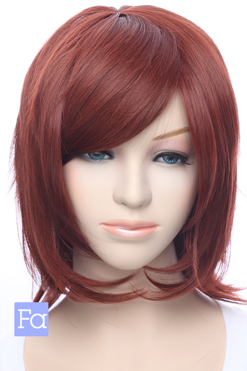 レッドブラウン】【コスプレウィッグ】ショートレイヤー改【高温耐熱