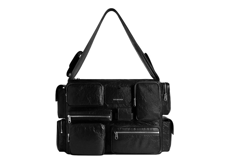 Balenciaga Superbusy Large Sling Bag Black in Calfskin Leather - US