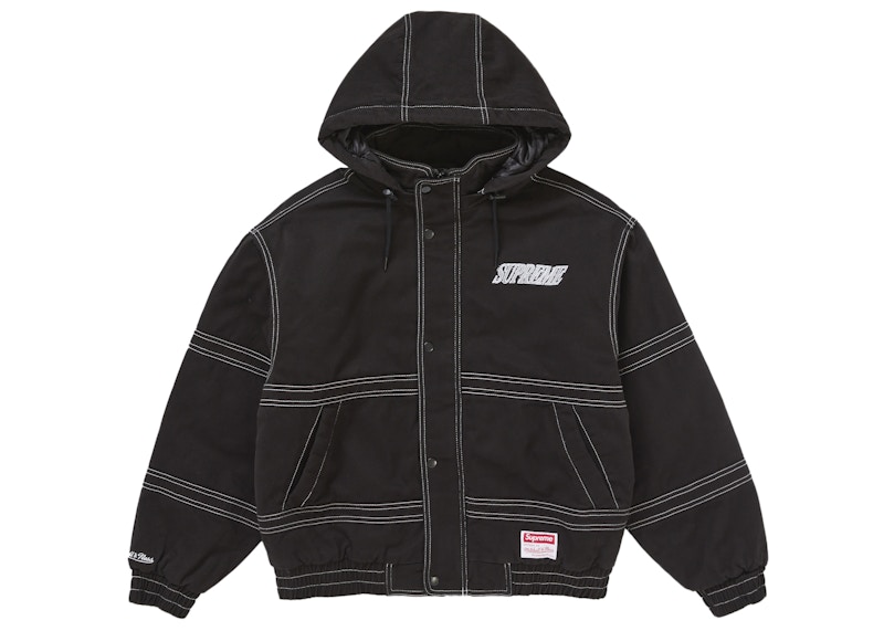 Supreme Mitchell & Ness Twill Stadium Jacket Black Men's - FW24 - US