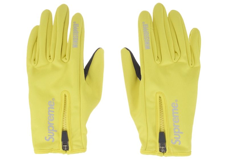Supreme WINDSTOPPER Zip Gloves (FW25) Yellow - FW25 - US