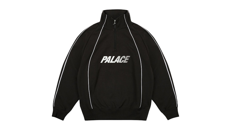 Palace Fast Logo 1/4 Zip Top Black Men's - FW25 - US