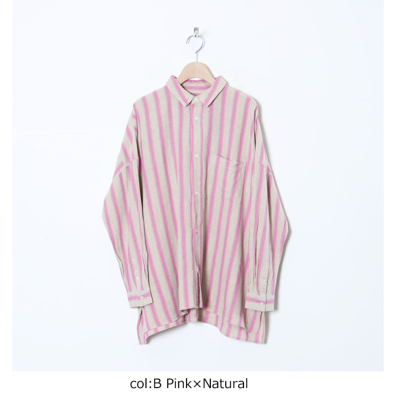ICHI Antiquites (イチアンティークス) リネンコットンストライプシャツ