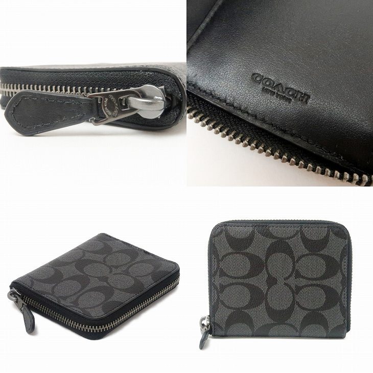 コーチ COACH 財布 メンズ 二つ折り財布 シグネチャー ブラック 黒