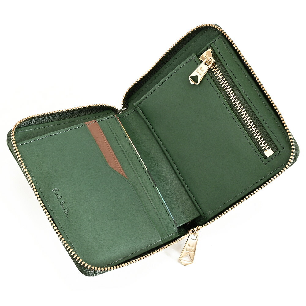 ポールスミス 財布 二つ折り財布 ラウンドファスナー 緑(グリーン