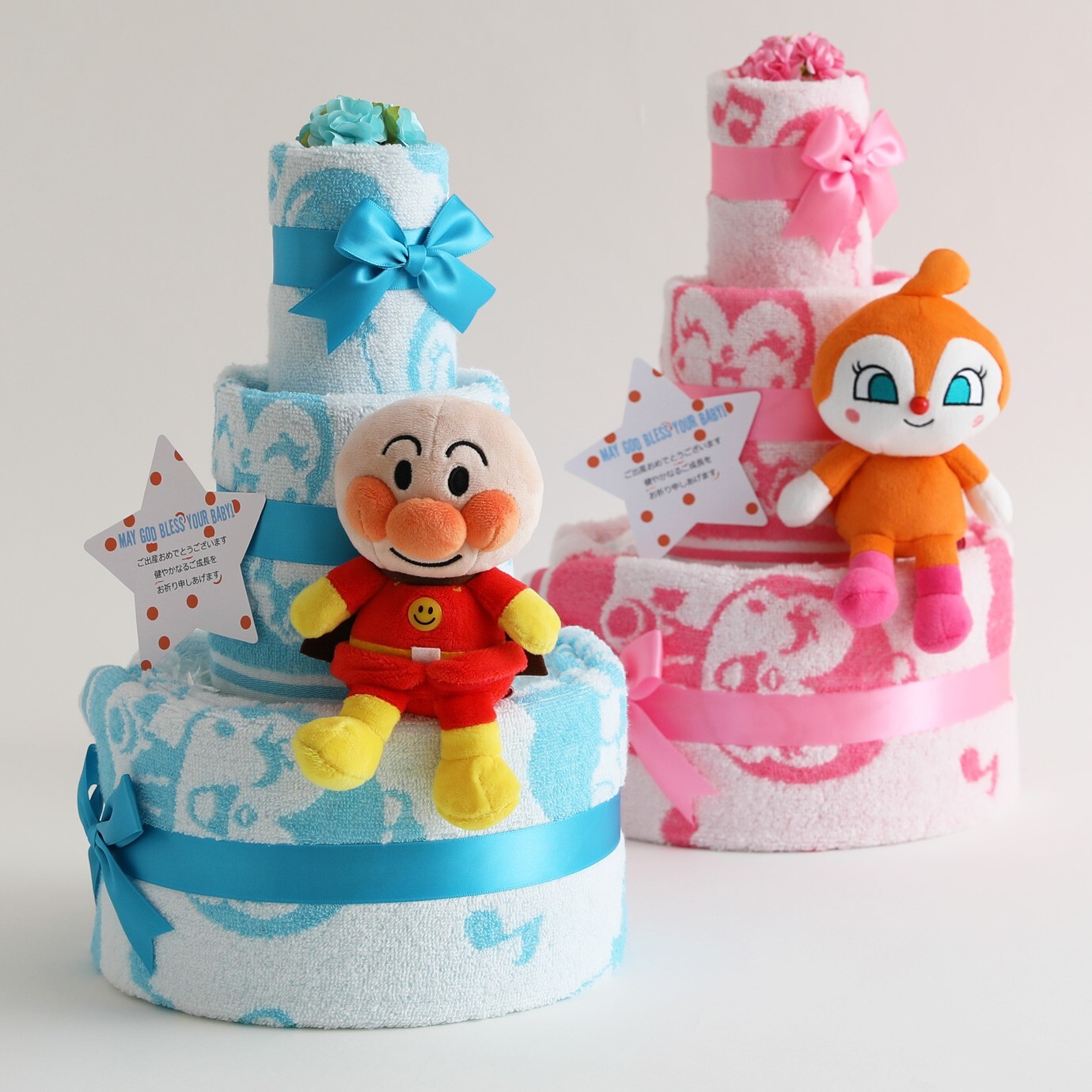 おむつケーキ アンパンマン 男の子 女の子 出産祝い 1位 名入れ 3段