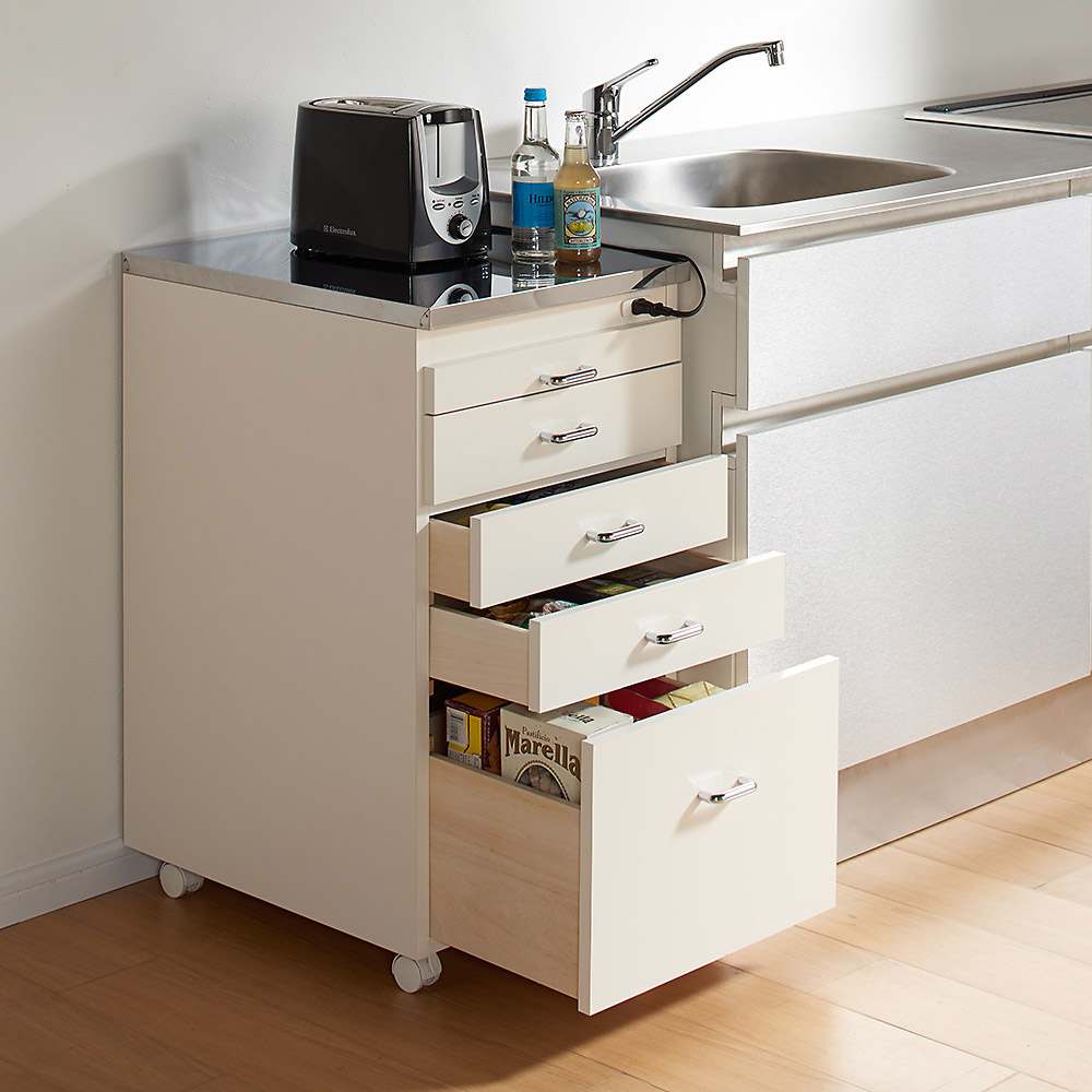 幅44.5奥行55cm］ ステンレス天板隙間収納 引き出しタイプ 完成品 日本