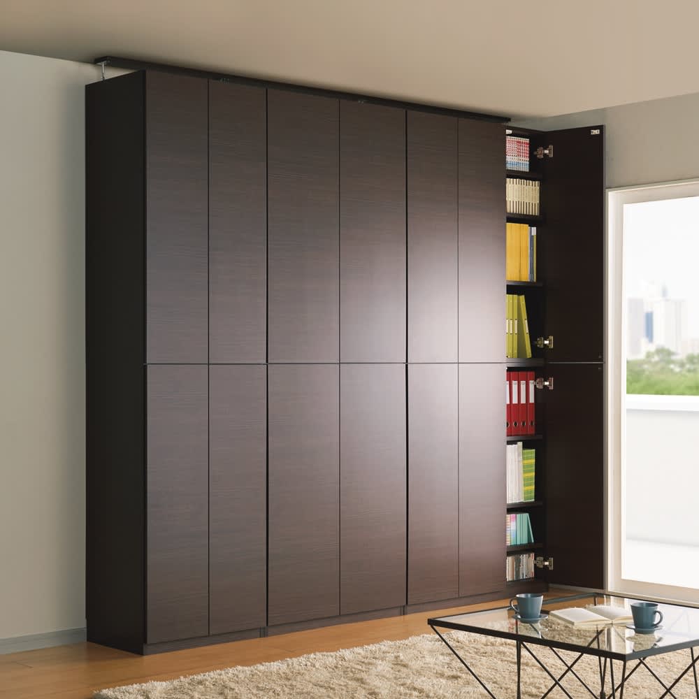 突っ張り壁面大容量収納本棚 幅100奥行45cm 通販 - ディノス