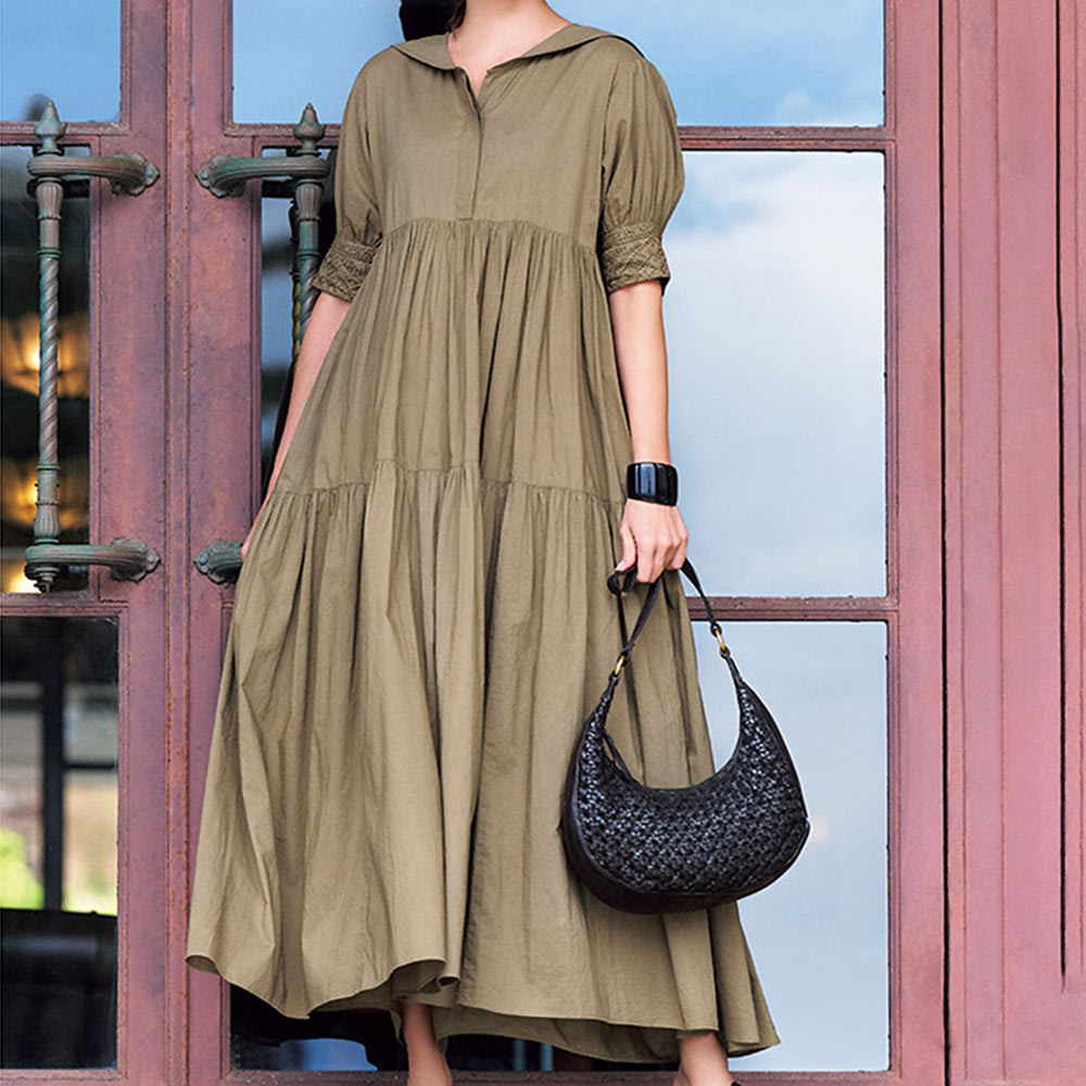 インド製 刺しゅう入り セーラーカラー ワンピース 通販 - ディノス