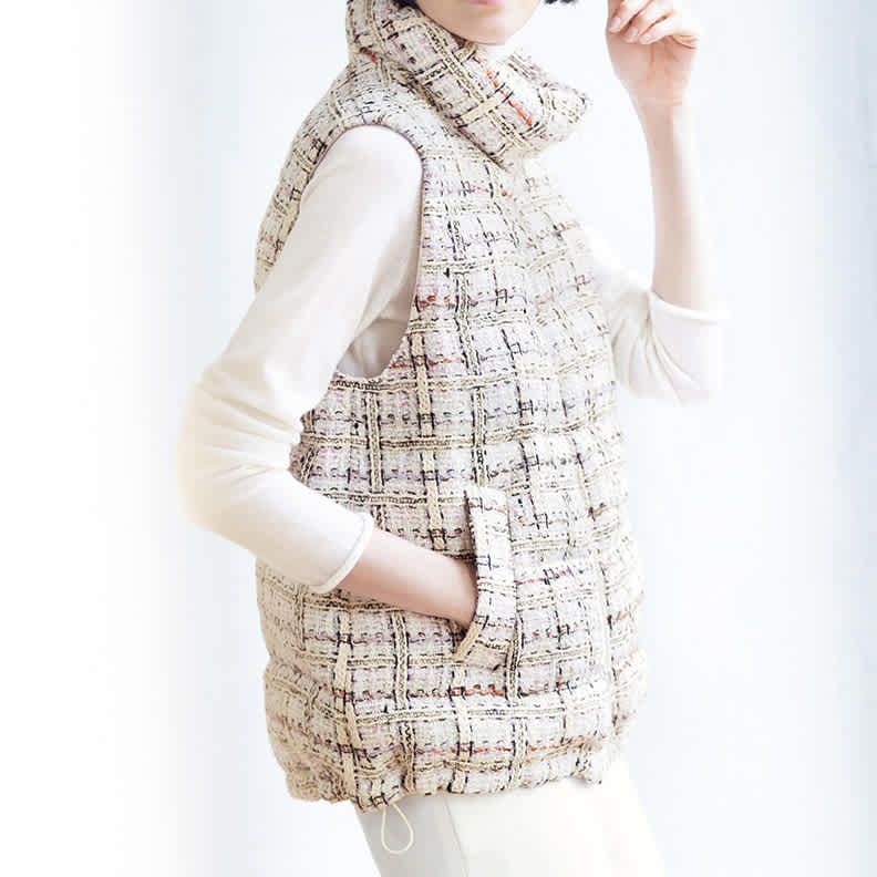 マリア・ケント社 ファンシーツイード ダウンベスト 通販 - ディノス