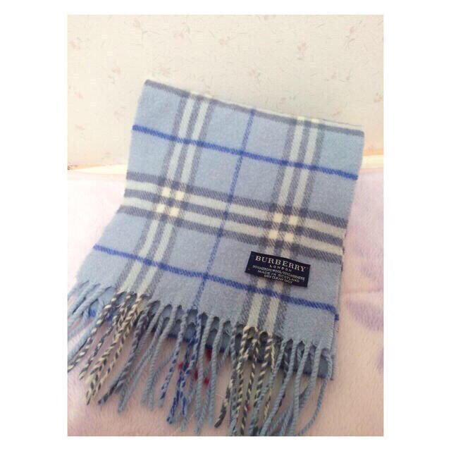 BURBERRY - ♡バーバリーの水色マフラー♡の通販 by ゆきちゃん's shop