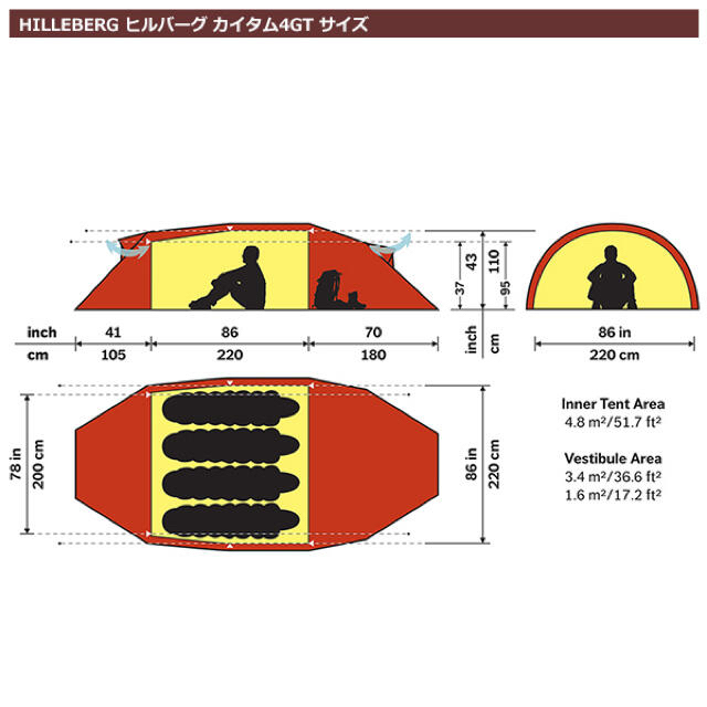 hilleberg kaitum ヒルバーグ カイタム4gt フットプリント付きの通販
