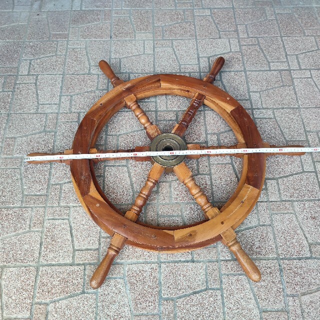 木製 船舵 舵輪 操舵輪 操縦ハンドル アンティークの通販 by