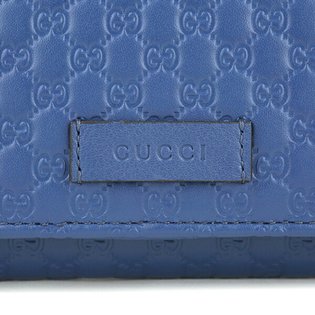 GUCCI - 新品 グッチ GUCCI 長財布 マイクログッチシマ ブルー 青の