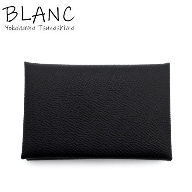 HERMES - エルメス カルヴィ エプソン ブラック 黒 U刻印 カードケース