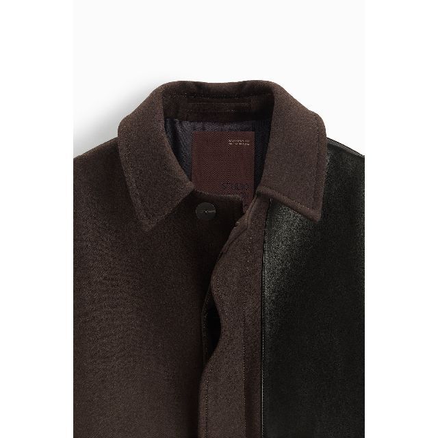 ZARA - ZARA studio nicholson パッチ レザー コート Sの通販 by