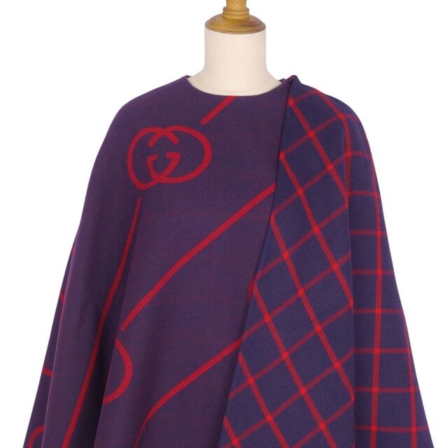 GUCCI - 極美品 グッチ GUCCI ポンチョ コート ケープ インター