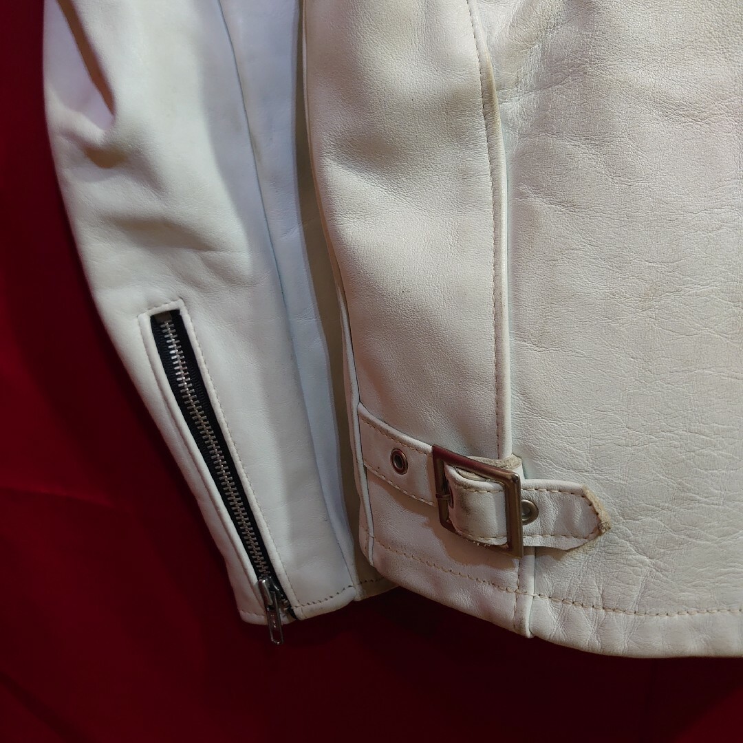 schott - ☆超希少美品☆Schott641 シングルライダース白 size40