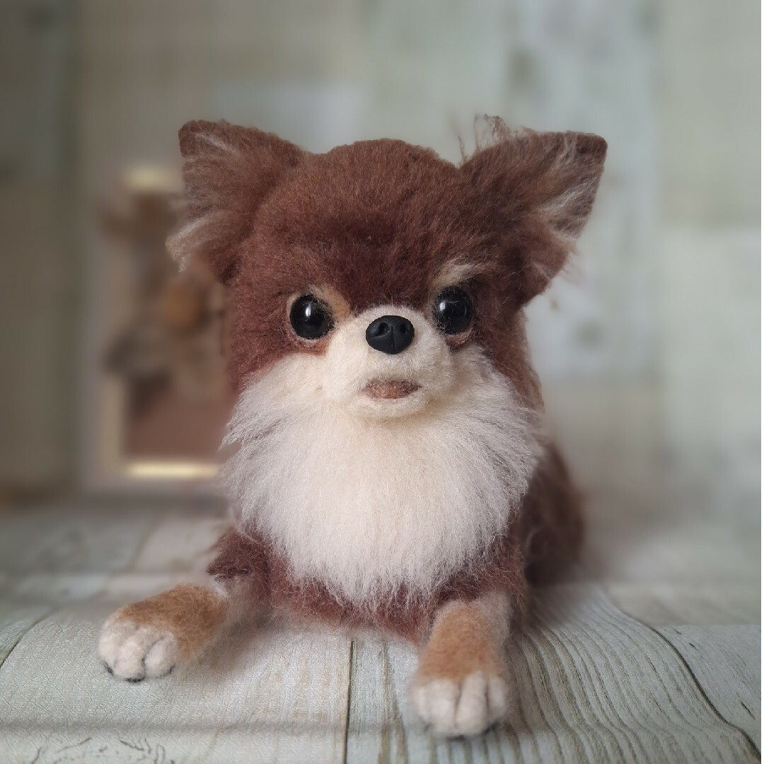 確認用】羊毛フェルト チョコタンチワワの通販 by 菜なん羊毛フェルト