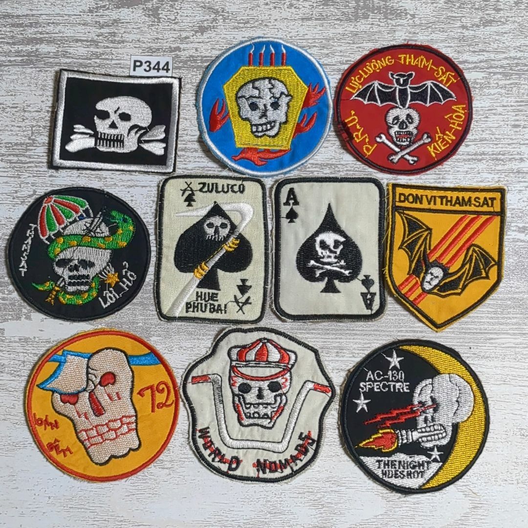 ビンテージ ミリタリーワッペン スカル パッチ ベトナム戦ワッペン
