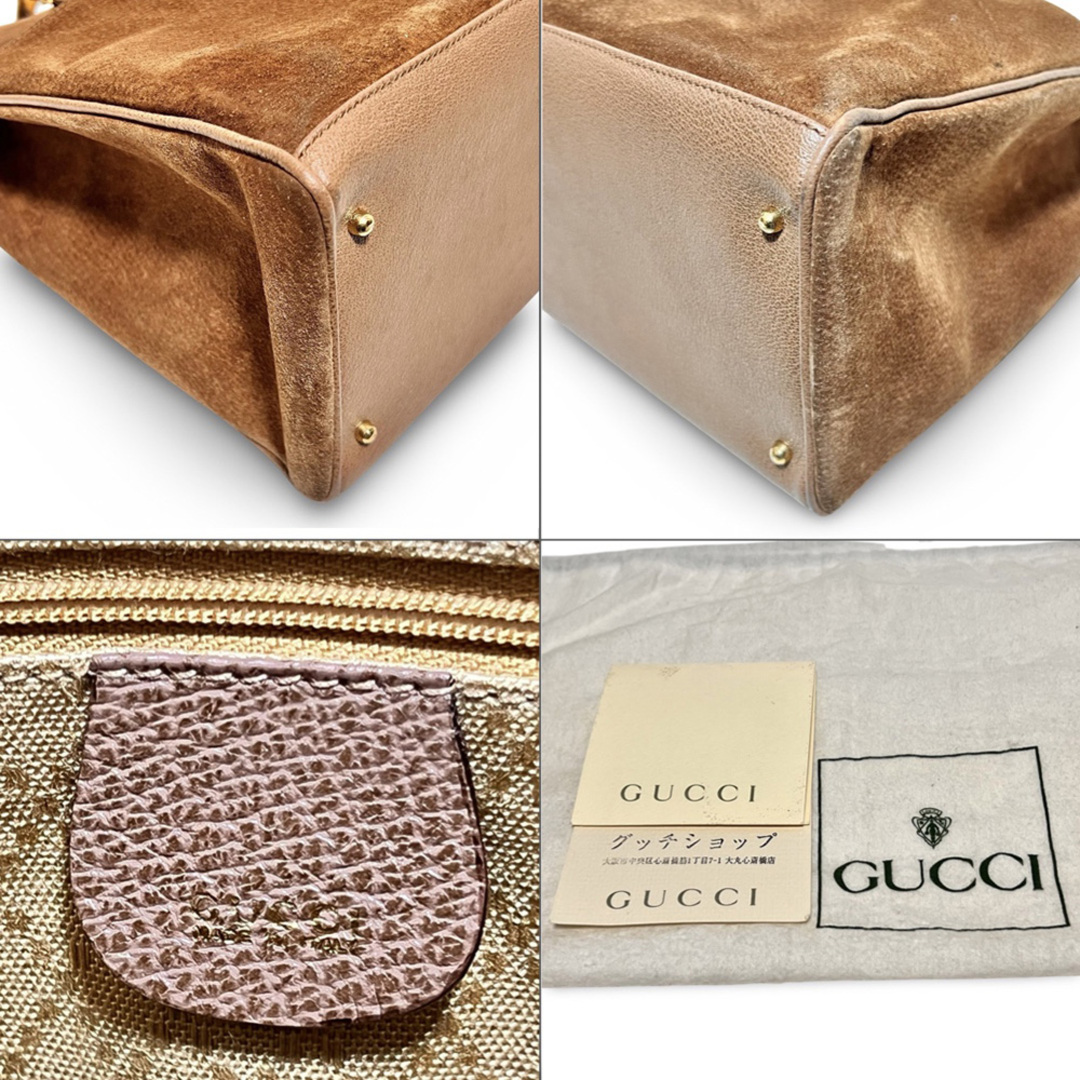 GUCCI - GUCCI オールドグッチ バンブー スエード ハンドバッグ トート