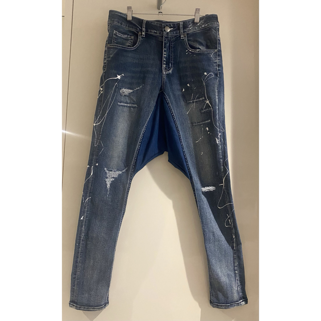 オーダー品】サルエル パンツ デニム ペイント 変形 スキニー 検 GACKT