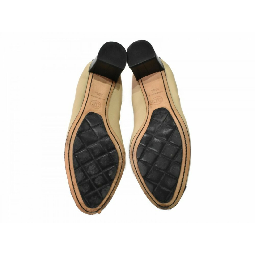 CHANEL - 【中古品】CHANEL スリングバッグシューズ ベージュ系 レザー