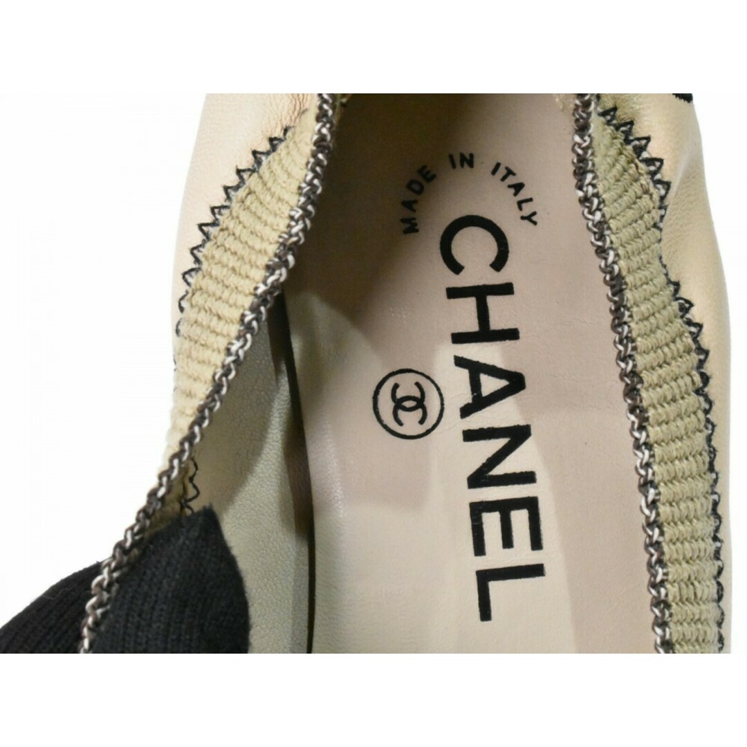 CHANEL - 【中古品】CHANEL スリングバッグシューズ ベージュ系 レザー