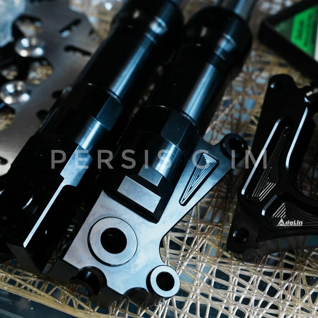 ズーマーやdioに フロントディスク化キット 黒 ブラック フォーク