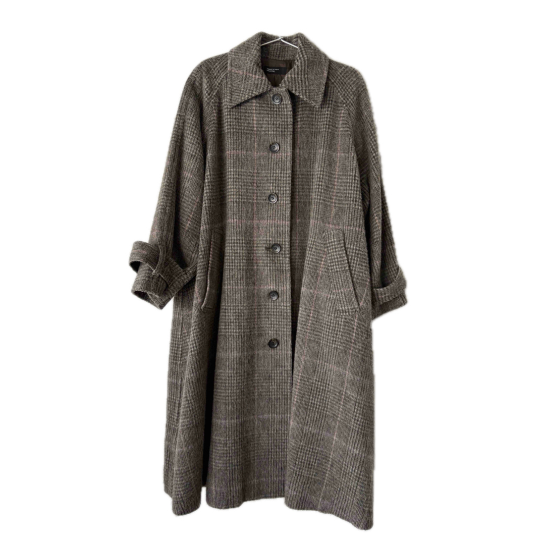 北欧、暮らしの道具店 ウールロングコート グレンチェック Sサイズの