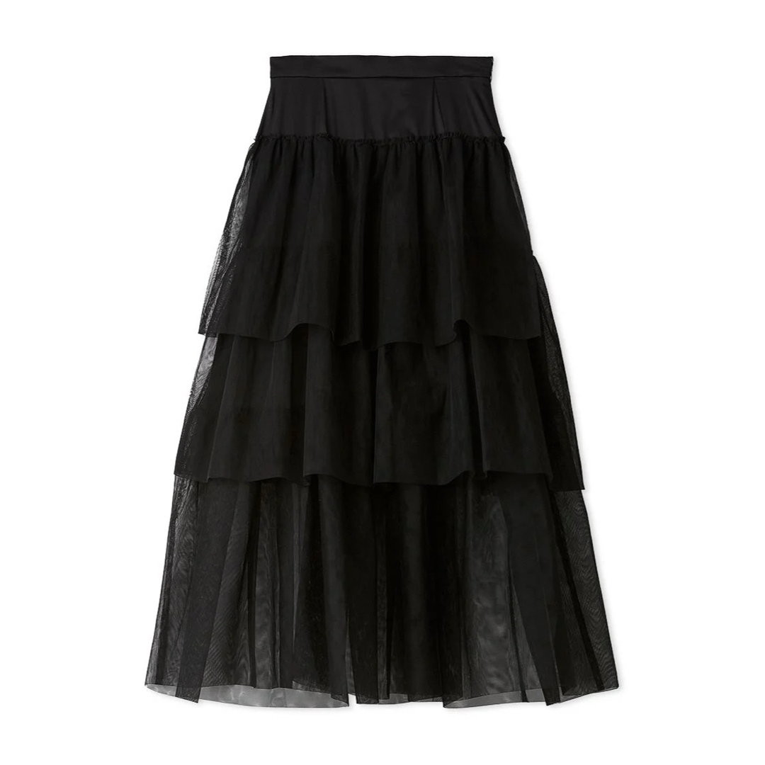 SNIDEL - snidel スナ チュールパニエスカート 黒の通販 by