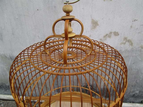 鳥かご 竹製 手作り D20/26cm