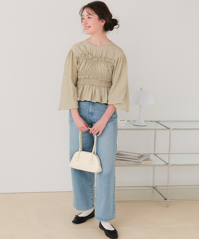 シャーリングデザイントップス | titivate