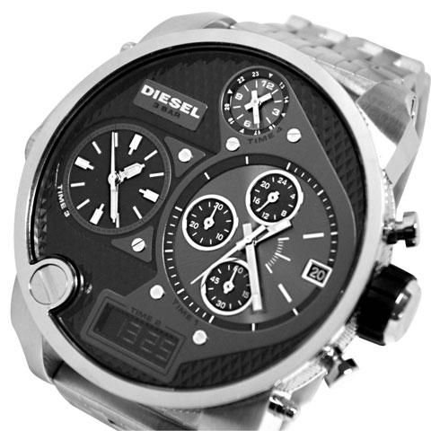 ディーゼル 腕時計 ミスターダディー DZ7221 ブラック×シルバー