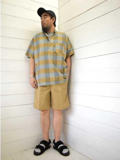 SASSAFRAS(ササフラス) WHEEL BARROW SHELL SHIRT 1/2 -Block Check