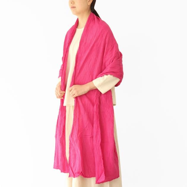 ヂェン先生の日常着｜ボリュームショール ピンク - ファッション