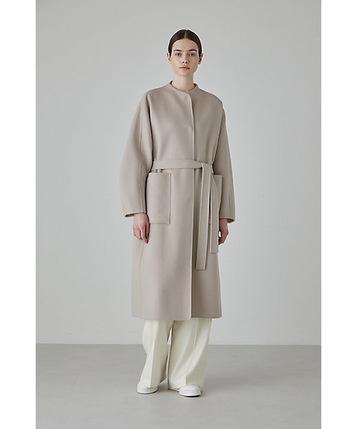 カシミヤ混 2TONE リバーロングコート（5313252001