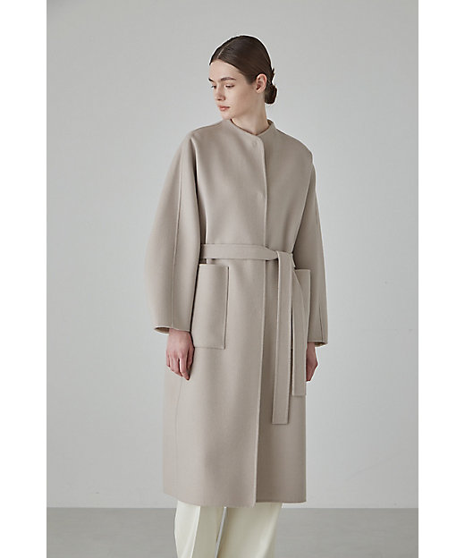 カシミヤ混 2TONE リバーロングコート（5313252001