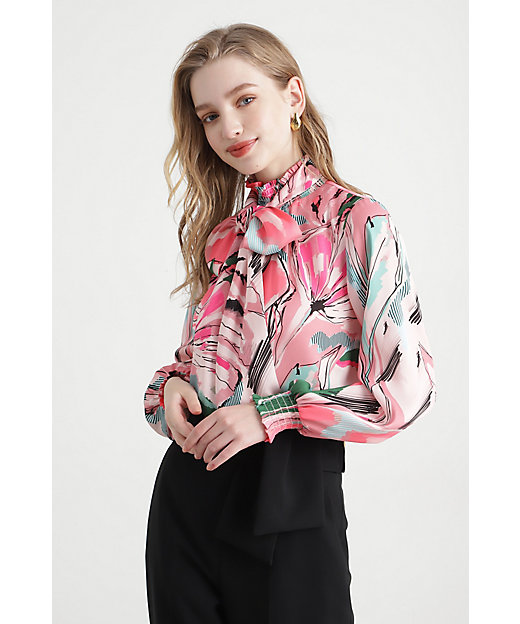 ◇アートフラワープリントブラウス（0315110209