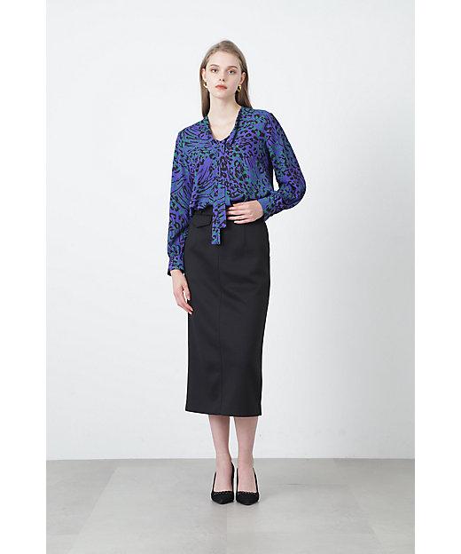 ◇［WEB限定カラー］レオパードミックスプリントブラウス