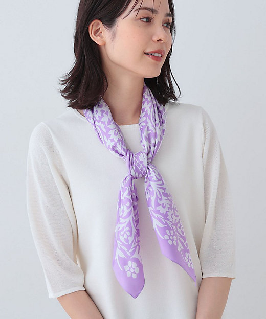 90cm四方】ボタニカル柄大判スカーフ（2002465322