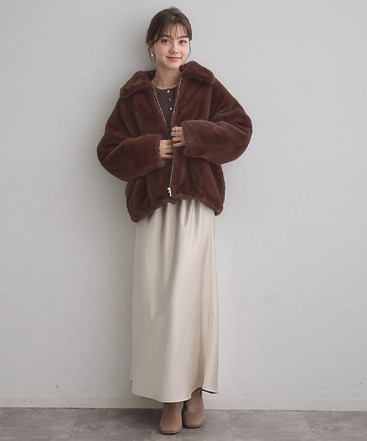 ふわふわ・上品】ミンクフェイクファーアウター（2002539084