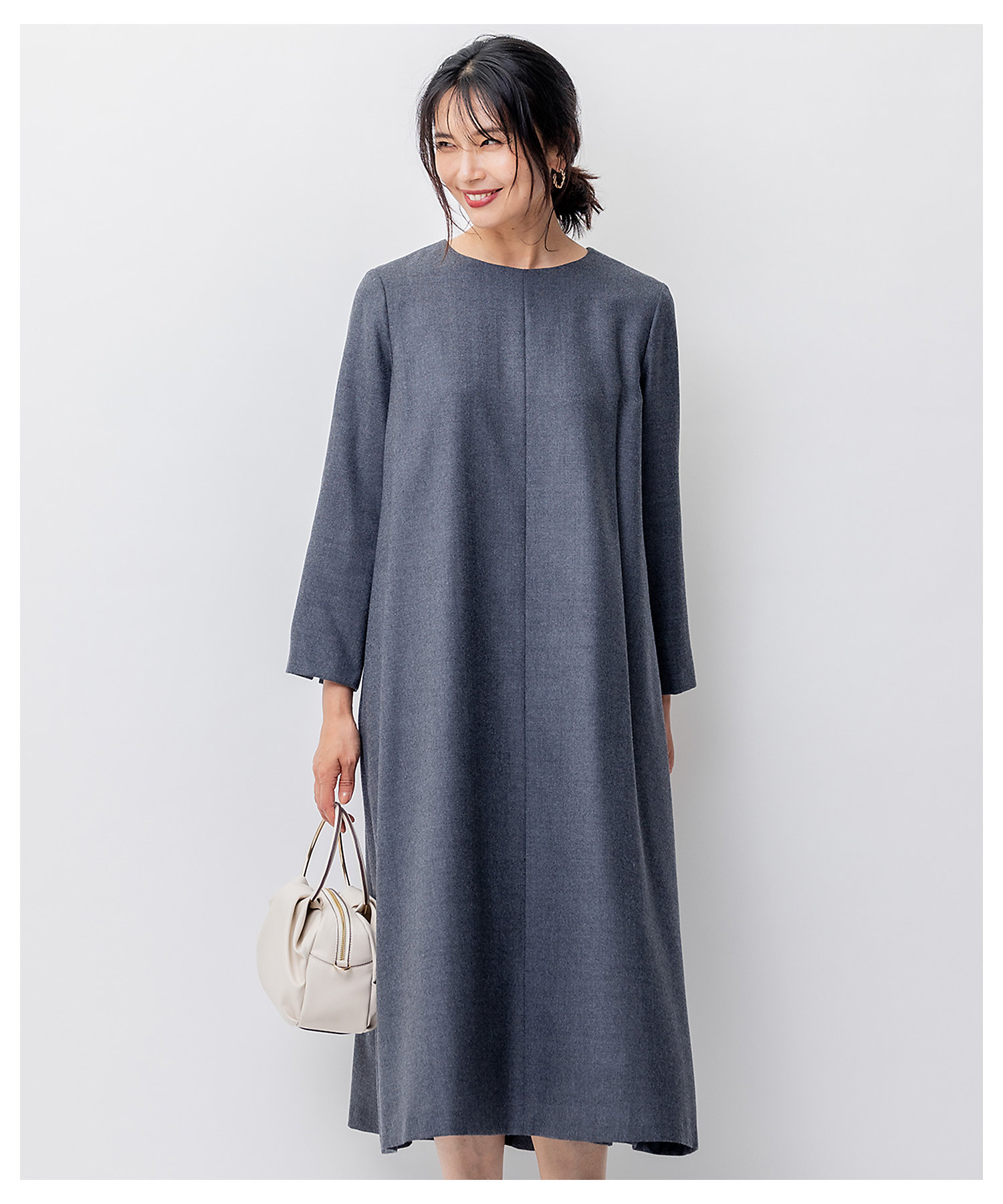 ウールジョーゼット Aライン ワンピース（OPWOSW0411