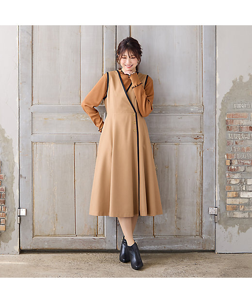 UVカット／吸汗性】バイカラージャンパースカート（51015508